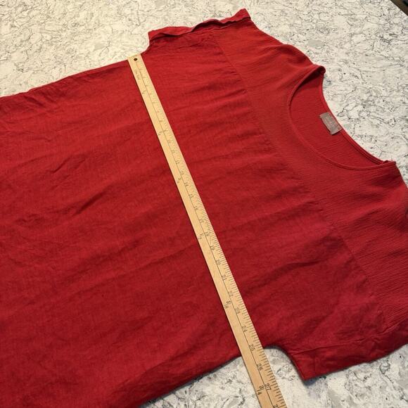 SAIPH LAB Blouse Top Shirt Boho Linen Poppy Red Plus Size 2X Lagenlook Peasant - Picture 9 of 12